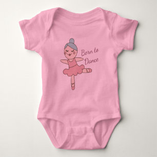 Cute Cartoon Ballet Dancer Girl's  Baby Bodysuit
