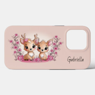 Cute Cartoon Bambi Lovers Heart Valentine’s Day  iPhone 13 Pro Case