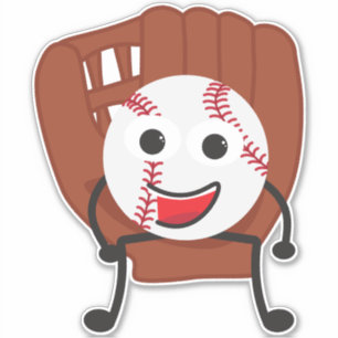 Cute Cartoon Baseball Ball and Glove