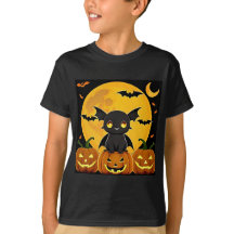Cute Cartoon Bat and Jack-O'-Lantern Pumpkins