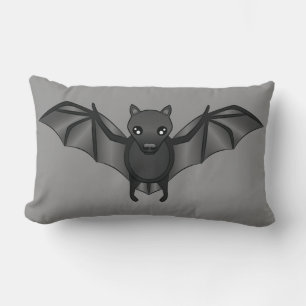 Cute Cartoon Bat Halloween Illustration Lumbar Pillow