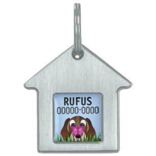 Cute Cartoon Beagle Dog Pet Tags -  House