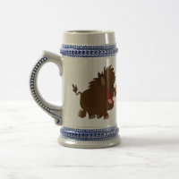 Cute Cartoon Beaming Wild Boar Stein Mug