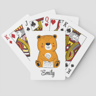 Cute cartoon bear decoration playing cards