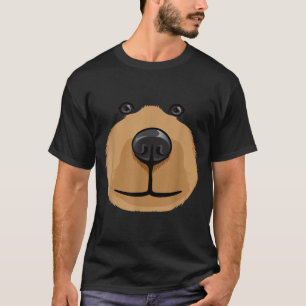 Cute Cartoon Bear Face Head Costume Party T-Shirt