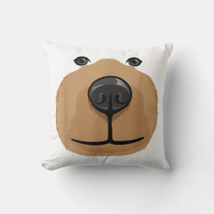 Cute Cartoon Bear Face Head Costume Party Throw Pillow