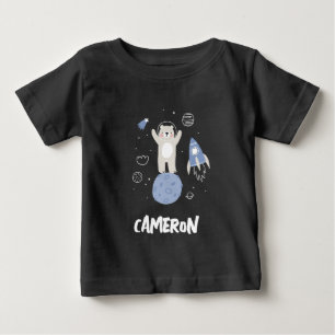 Cute Cartoon Bear In Space Baby T-Shirt