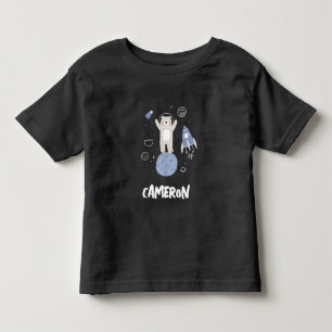 Cute Cartoon Bear In Space Toddler T-shirt