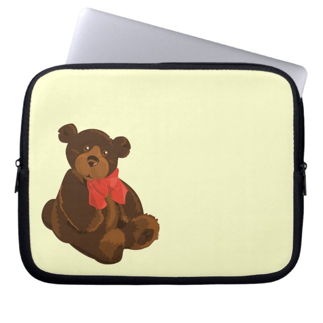 Cute cartoon bear laptop sleeve (Front)