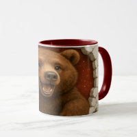 Cute Cartoon Bear Mug Printable | Adorable Animal