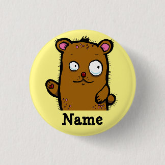 Cute Cartoon Bear Waving 1 Inch Round Button