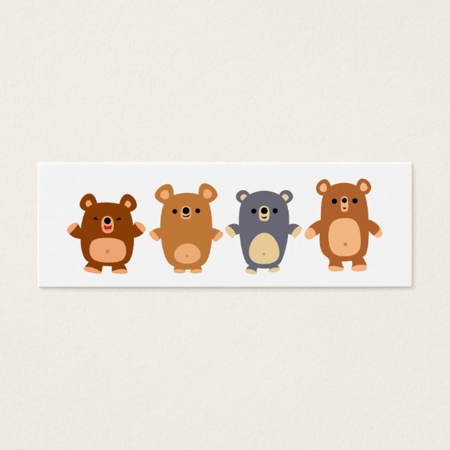Cute cartoon Bears 1 bookmark (profile card) (Front)