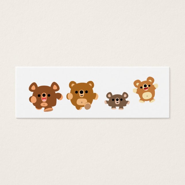 Cute cartoon Bears 4 bookmark or profile card (Front)