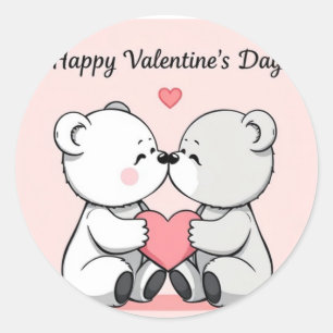 cute cartoon bears classic round sticker