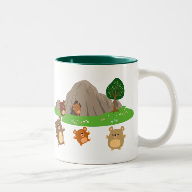Cute Cartoon Bears in a Cave Mug (Right)