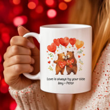 Cute cartoon Bears Love Hearts Valentine