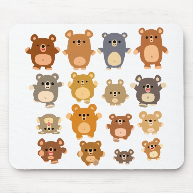 Cute Cartoon Bears mousepad (Front)