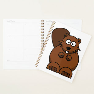 Cute Cartoon Beaver Funny Woodland Animal  Planner