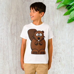 Cute Cartoon Beaver Funny Woodland Animal  T-Shirt