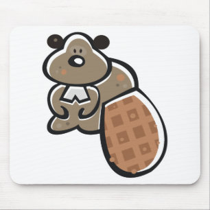 cute cartoon beaver mouse pad