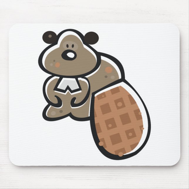 cute cartoon beaver mouse pad (Front)