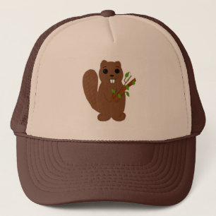 Cute Cartoon Beaver Trucker Hat