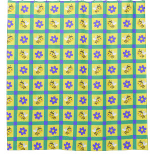 Cute Cartoon Bee and Flower Pattern