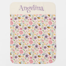 Cute cartoon bee flower pastel pattern name