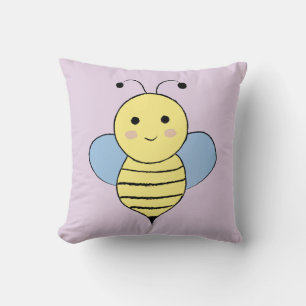 Cute Cartoon Bee Throw Pillow