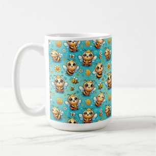 Cute cartoon bees coffee mug