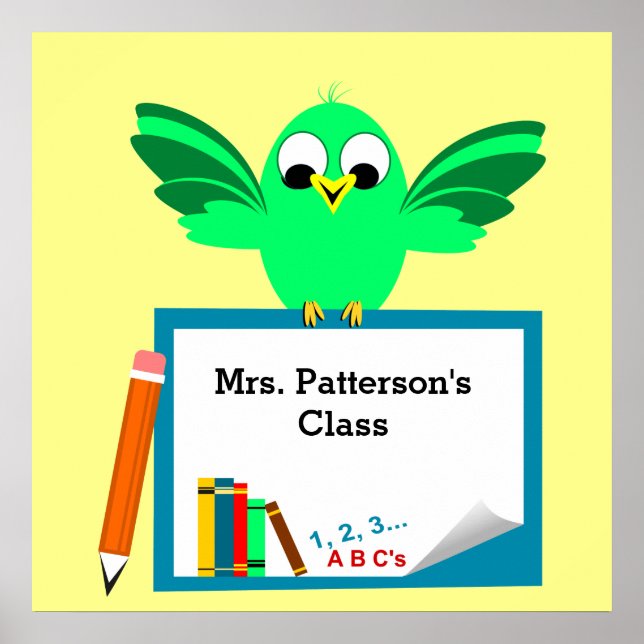 Cute cartoon Bird Class Posters (Front)