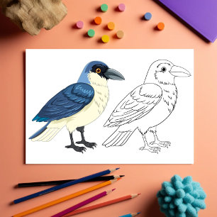 Cute Cartoon bird colouring page