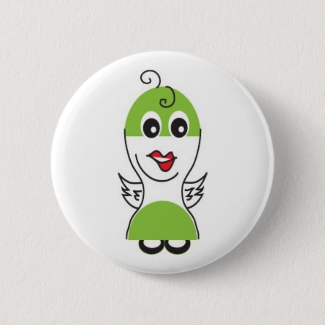 Cute Cartoon Birdie Button (Front)