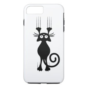 Cute Cartoon Black Cat Scratching Case-Mate iPhone Case