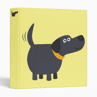 Cute Cartoon Black Labrador Retriever Binder