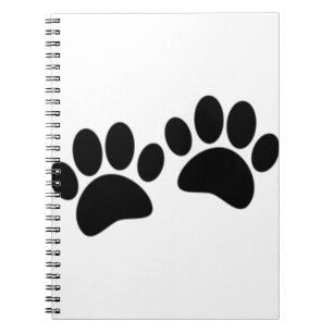 Cute Cartoon Black Puppy Paw Prints Notebook