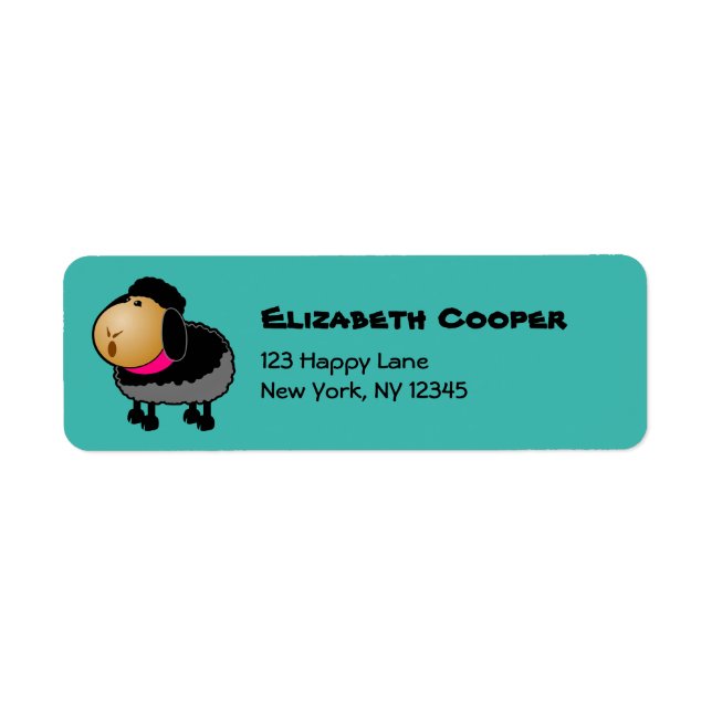 Cute Cartoon Black Sheep Drawing (Front)