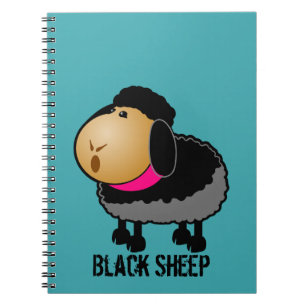 Cute Cartoon Black Sheep Drawing Notebook