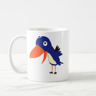 Cute Cartoon Blue Bird Ceramic Mug