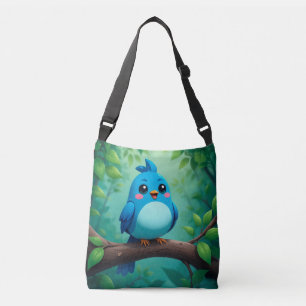 Cute Cartoon Blue Bird Crossbody Bag