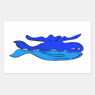 Cute Cartoon Blue Whale Sticker