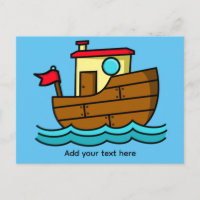 Cute Cartoon Boat Illustration Personalized 