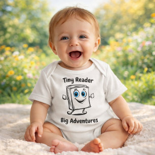 Cute Cartoon Book Character Baby Illustration Bodysuit