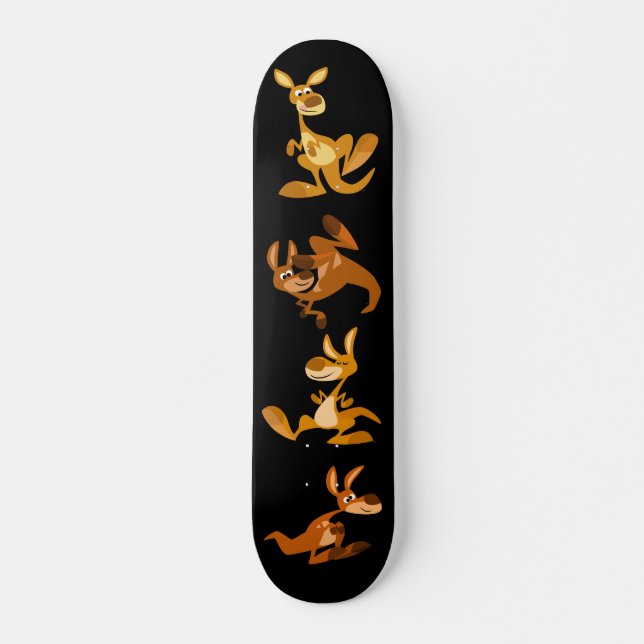 Cute Cartoon Bouncy Kangaroos Skateboard (Front)