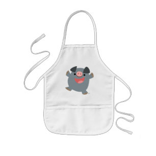 Cute Cartoon Bouncy Pig Children Apron