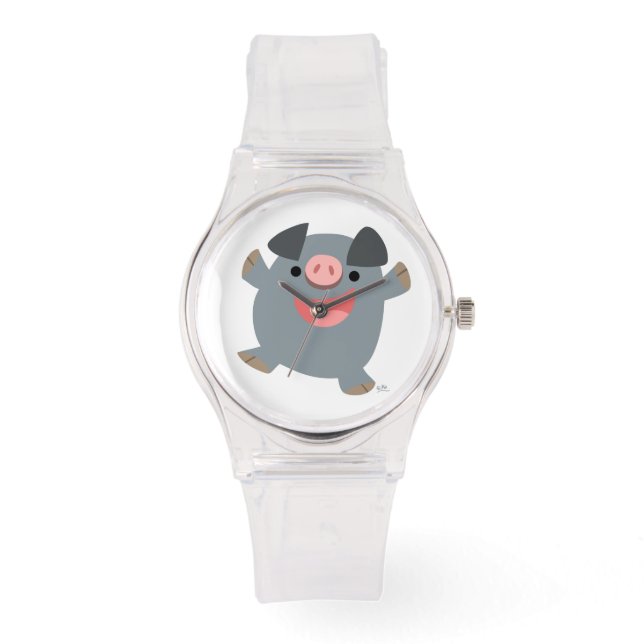 Cute Cartoon Bouncy Pig Watch (Front)
