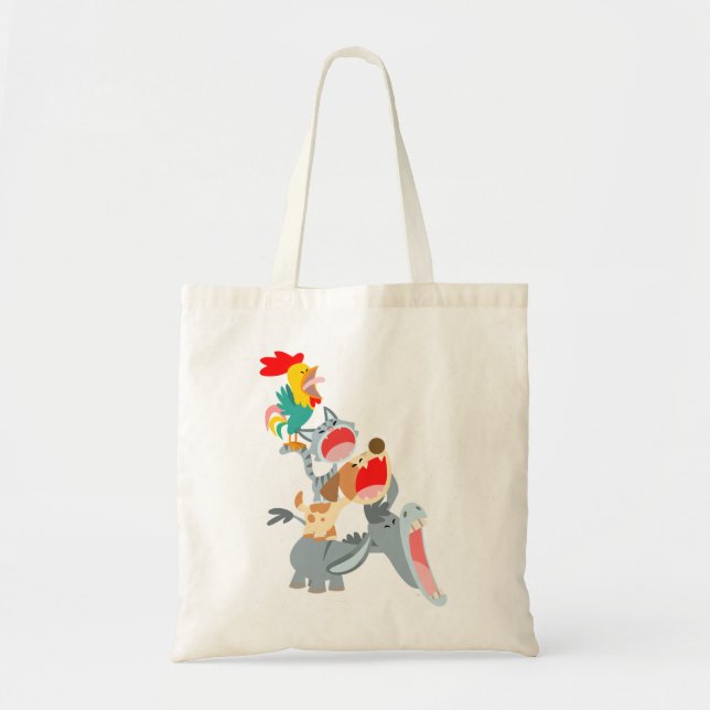 Cute Cartoon Bremen Town Musicians Tote Bag (Front)