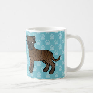 Cute Cartoon Brindle Bullmastiff Dogs Coffee Mug