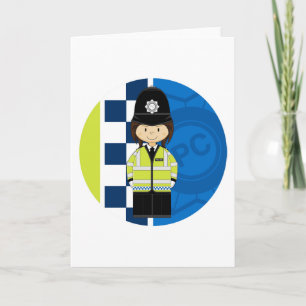 Cute Cartoon British Policeman Card