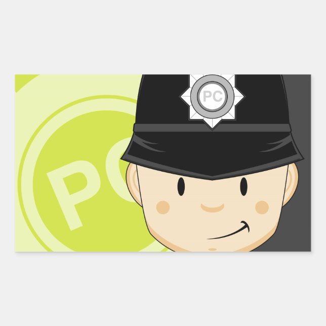 Cute Cartoon British Policeman Sticker (Front)